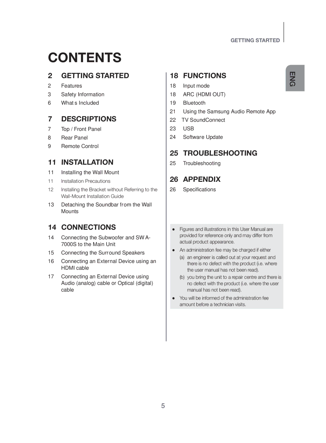 Samsung HW-J480/XE manual Contents 