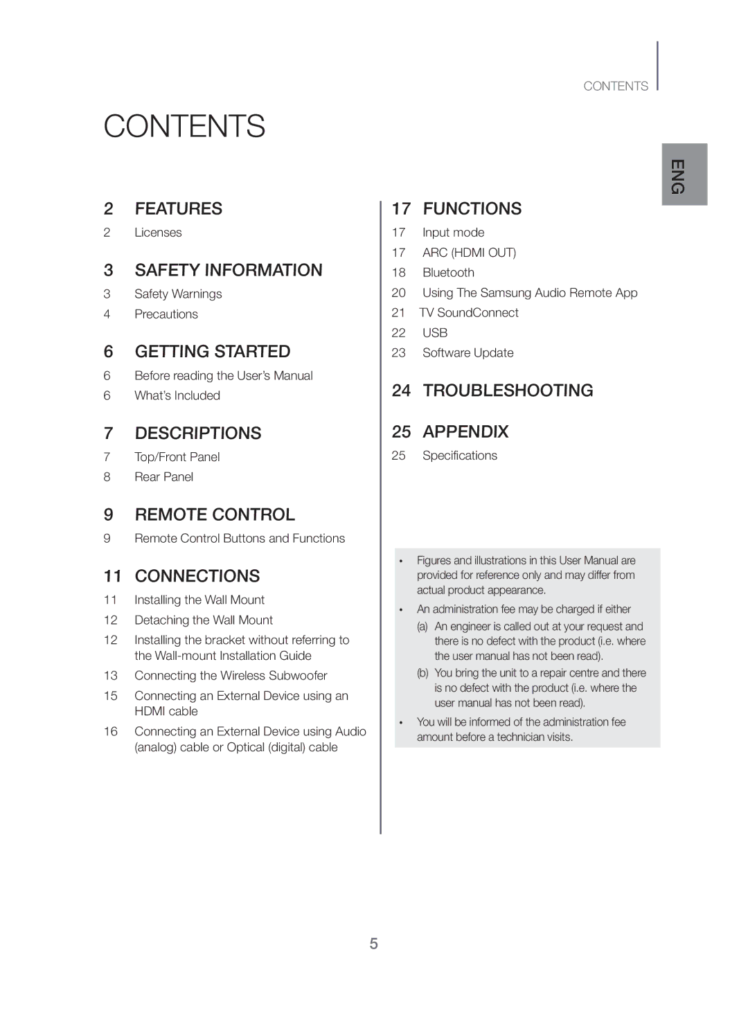 Samsung HW-J550/EN, HW-J551/EN manual Contents 