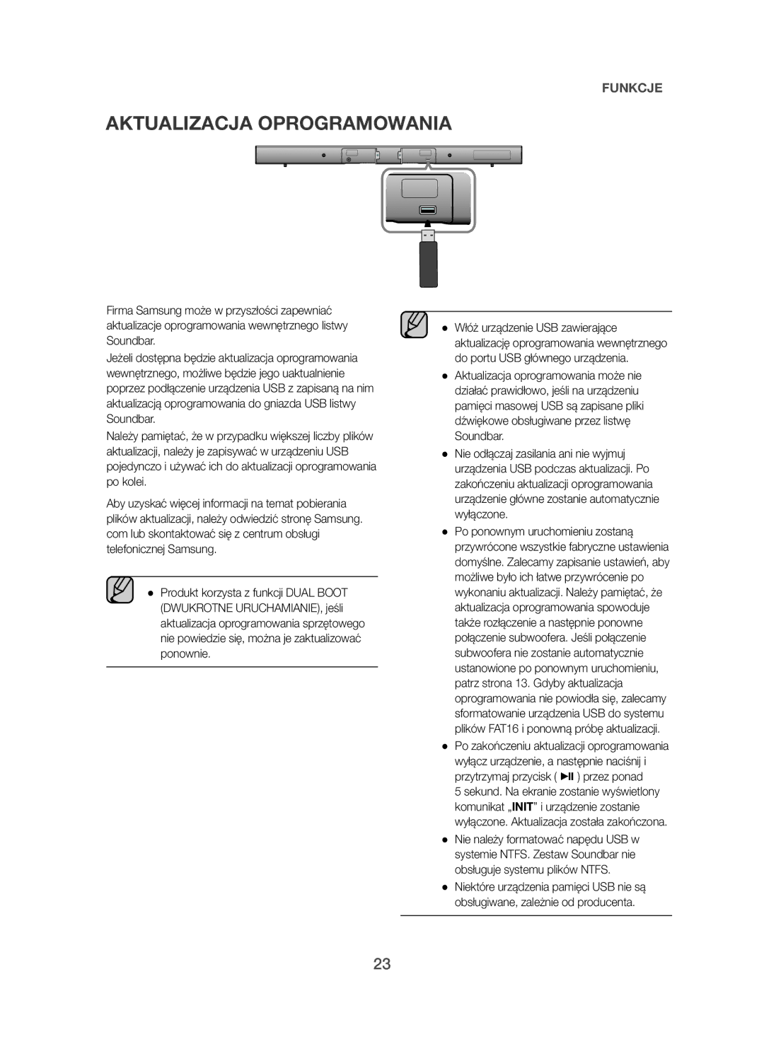 Samsung HW-J550/EN, HW-J551/EN manual Aktualizacja Oprogramowania 