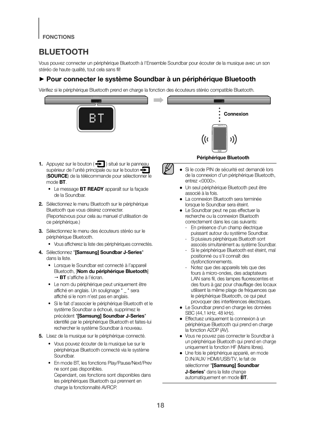 Samsung HW-J551/EN, HW-J550/EN manual Dans la liste, Connexion Périphérique Bluetooth 