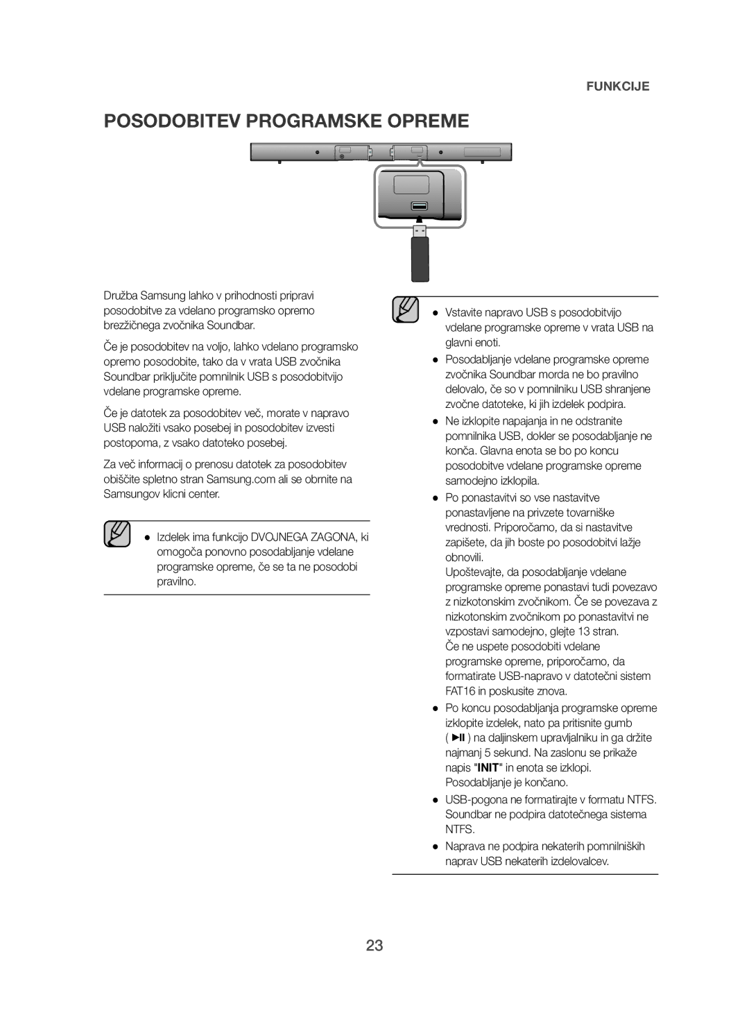 Samsung HW-J550/EN, HW-J551/EN manual Posodobitev Programske Opreme 