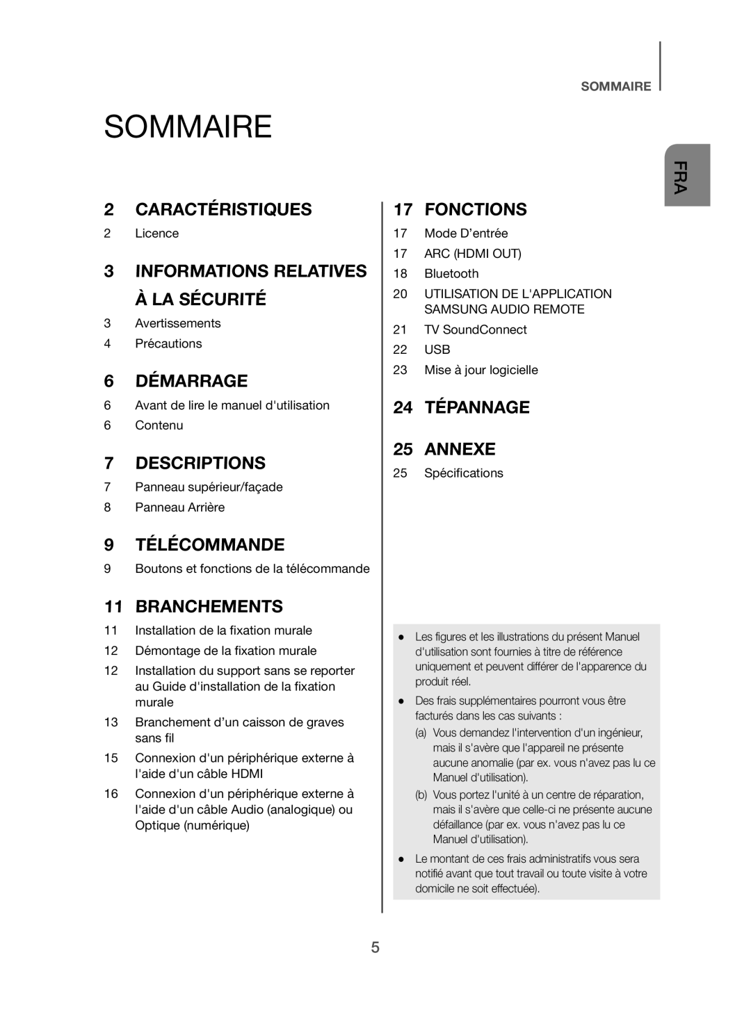 Samsung HW-J550/EN, HW-J551/EN manual Sommaire, Branchements 