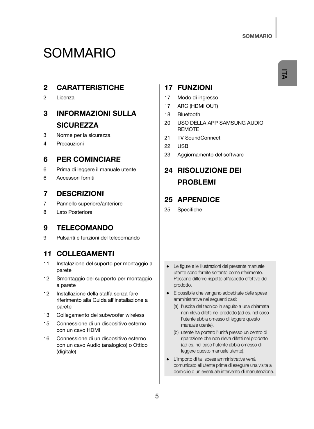 Samsung HW-J550/EN, HW-J551/EN manual Sommario, Collegamenti 