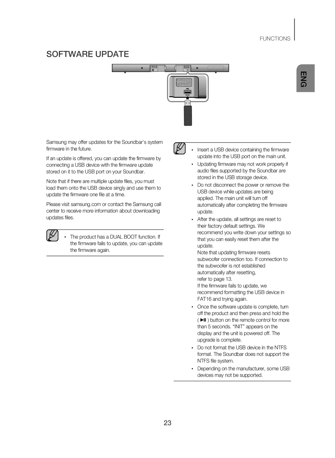 Samsung HW-J551/SQ manual Software Update 