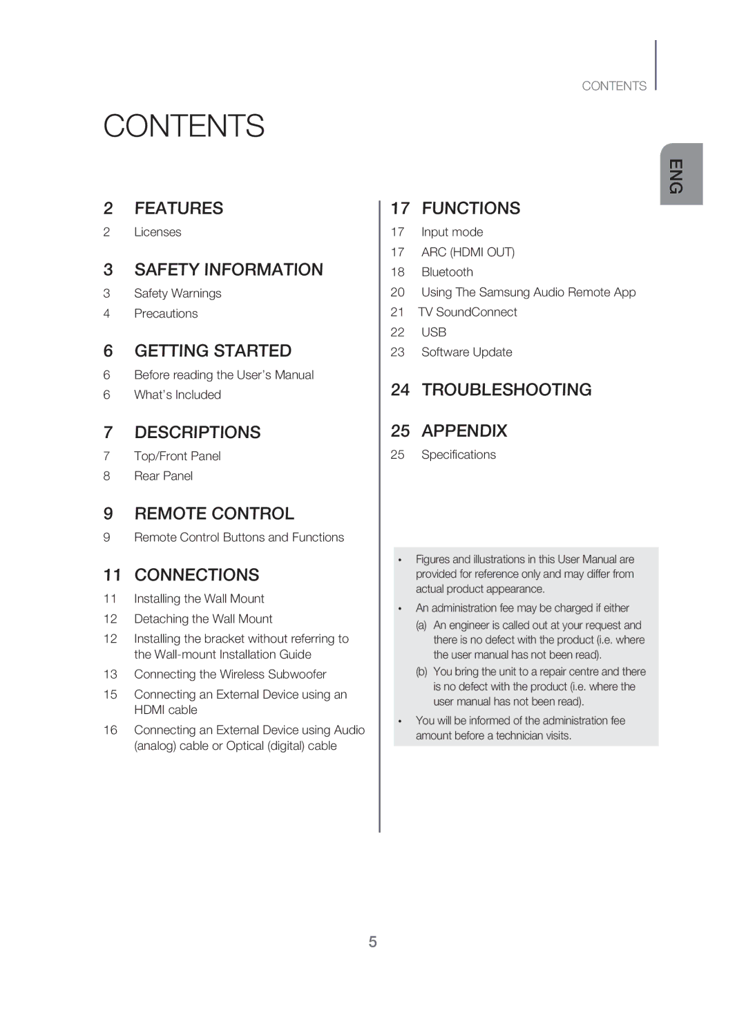 Samsung HW-J560/XE, HW-J561/XE manual Contents 