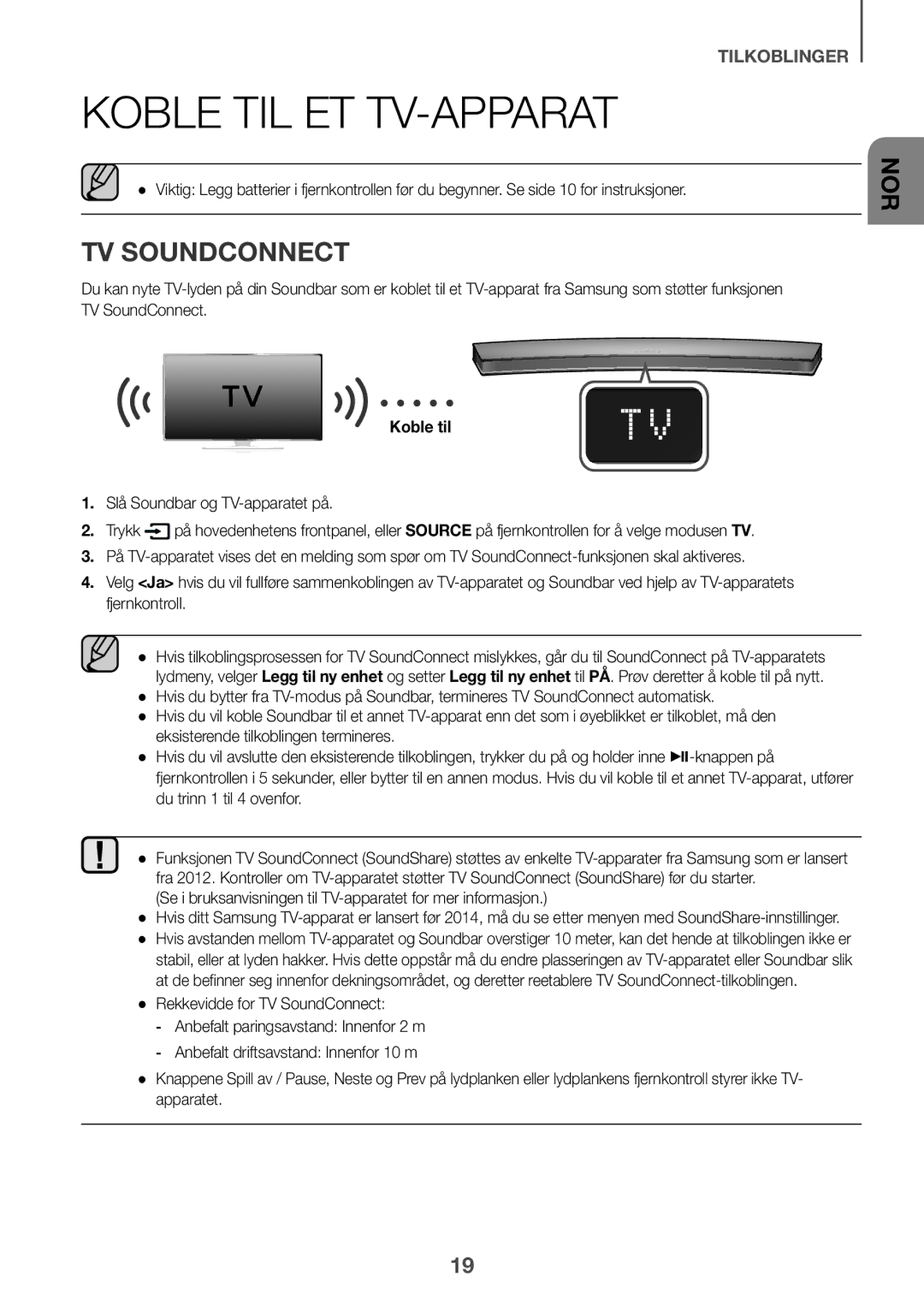 Samsung HW-J6001R/ZF manual Koble TIL ET TV-APPARAT, Koble til, Se i bruksanvisningen til TV-apparatet for mer informasjon 