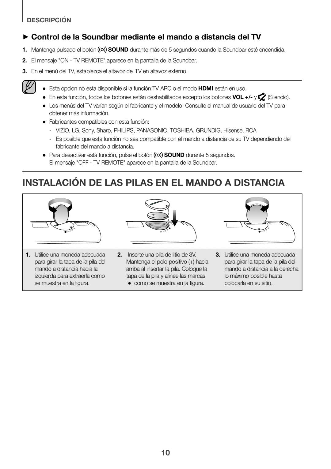 Samsung HW-J6010R/XE, HW-J6001R/EN, HW-J6000R/EN Instalación DE LAS Pilas EN EL Mando a Distancia, Obtener más información 