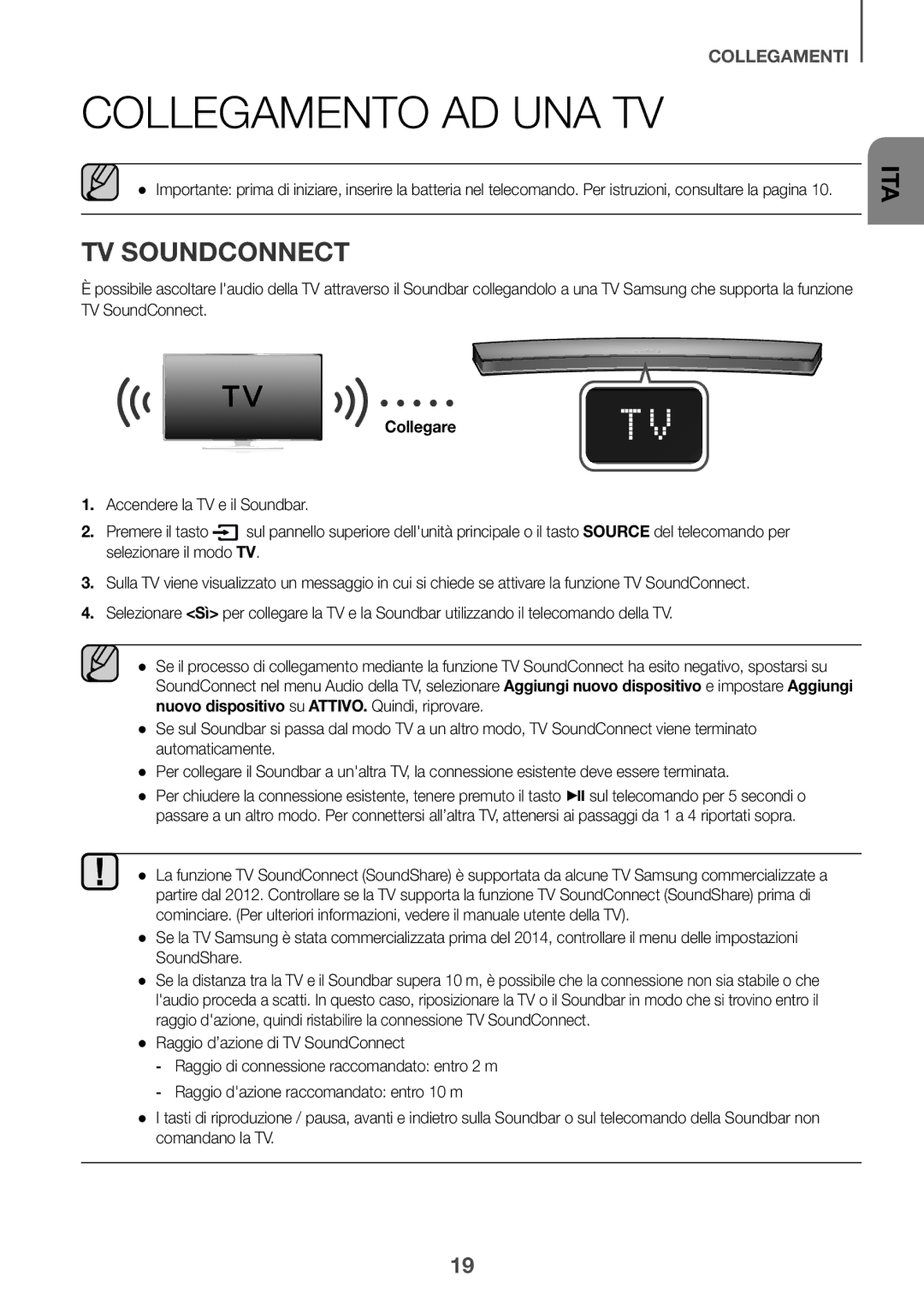 Samsung HW-J6000R/ZF, HW-J6001R/EN, HW-J6000R/EN, HW-J6001R/ZF, HW-J6001R/XN, HW-J6011R/XE Collegamento AD UNA TV, Collegare 