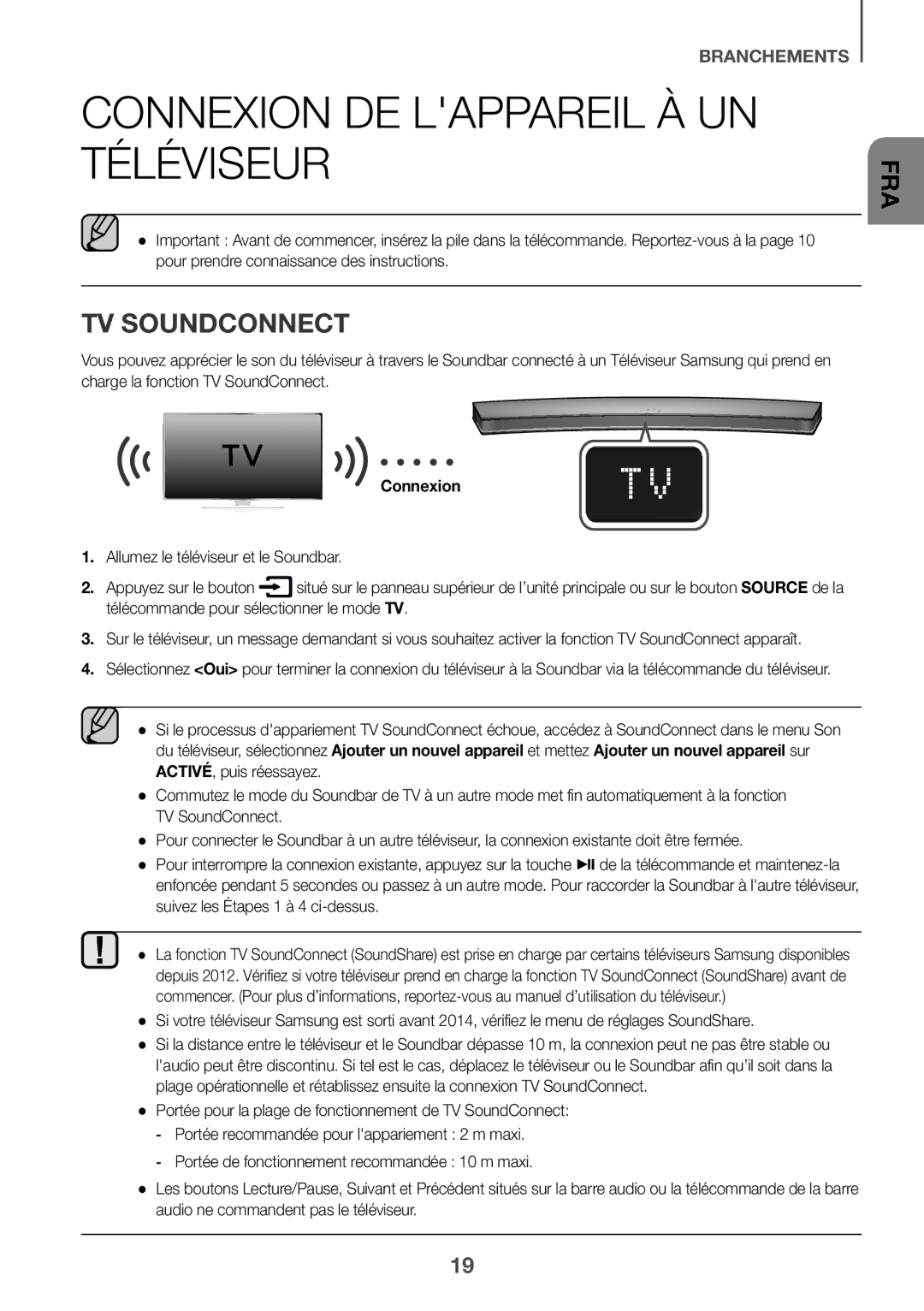 Samsung HW-J6001R/ZF, HW-J6001R/EN, HW-J6000R/EN, HW-J6000R/ZF, HW-J6001R/XN manual Connexion DE Lappareil À UN Téléviseur 