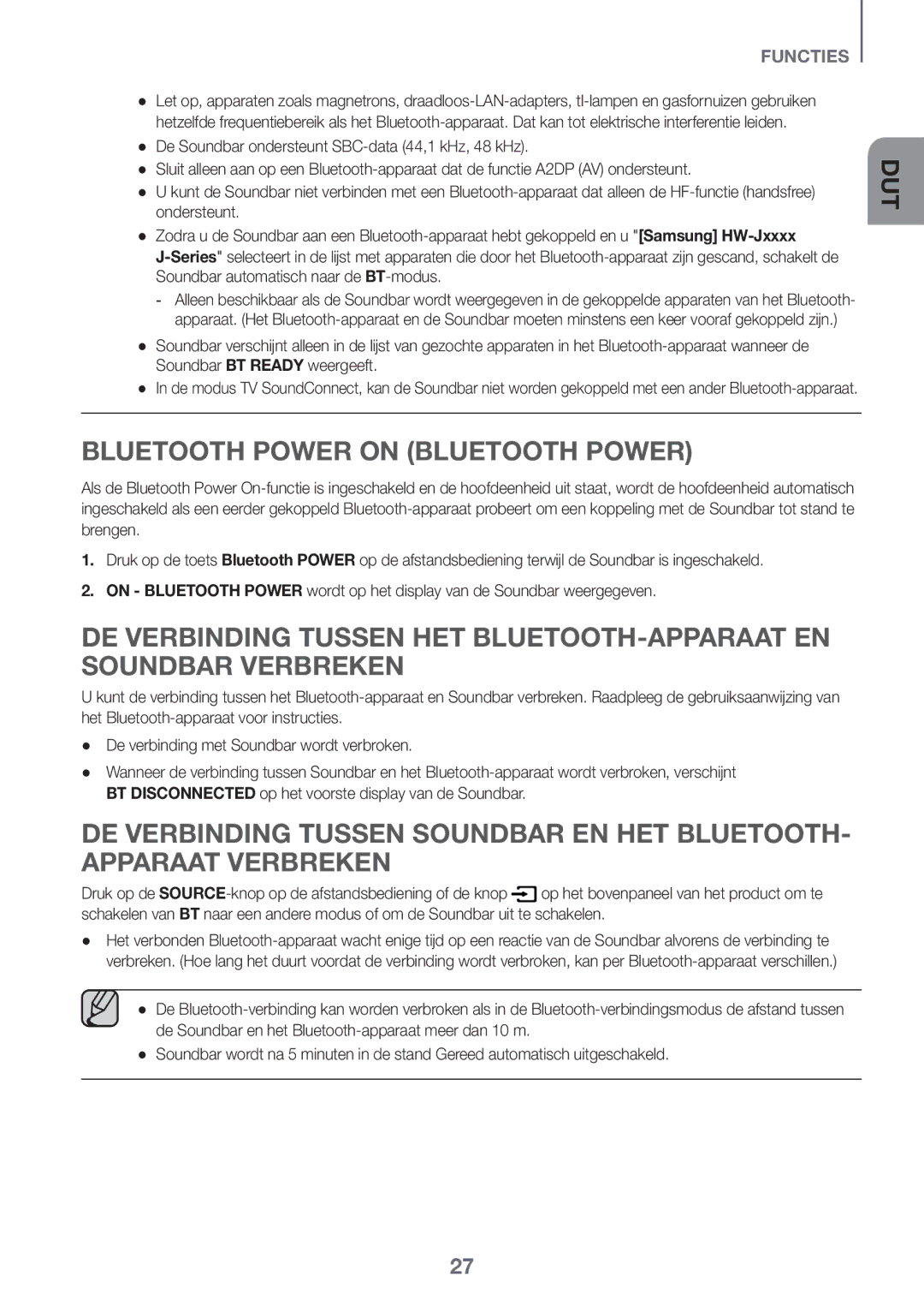 Samsung HW-J6001R/XN, HW-J6001R/EN, HW-J6000R/EN manual Bluetooth Power On Bluetooth Power, Soundbar BT Ready weergeeft 
