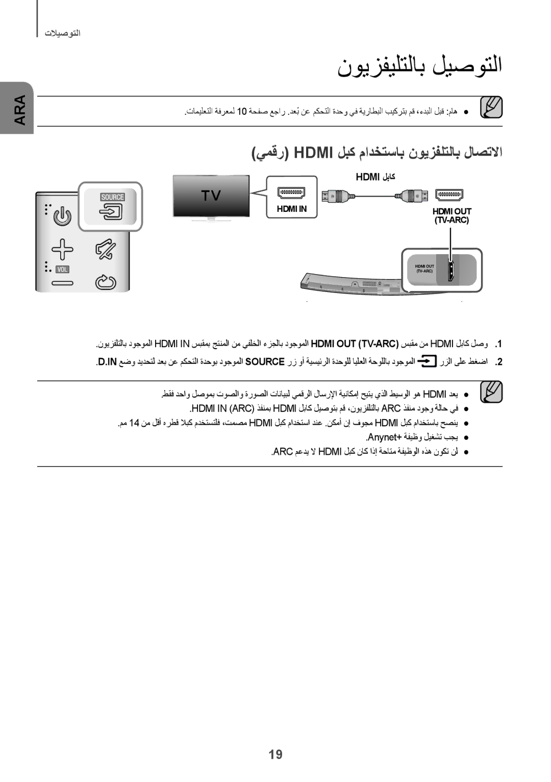 Samsung HW-J6001R/SQ, HW-J6001R/UM manual نويزفيلتلاب ليصوتلا, يمقر Hdmi لبك مادختساب نويزفلتلاب لاصتلاا, Hdmi لباك 