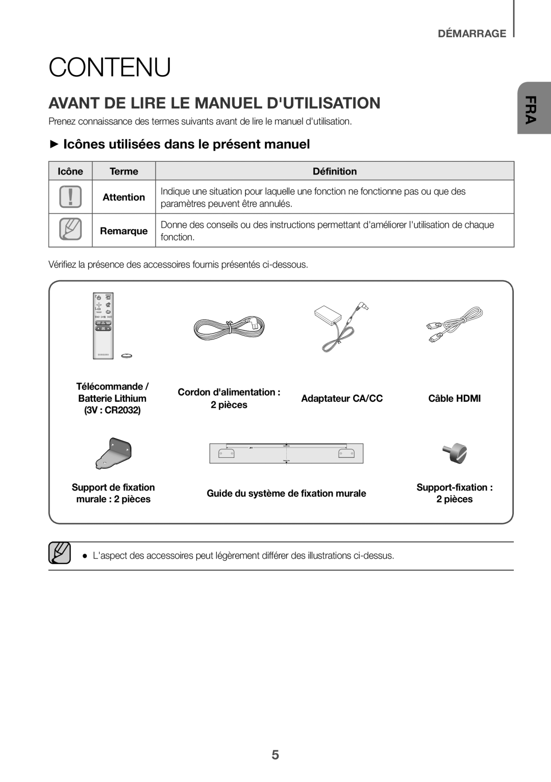 Samsung HW-J6001R/UM manual Contenu, Avant DE Lire LE Manuel Dutilisation, ++Icônes utilisées dans le présent manuel 