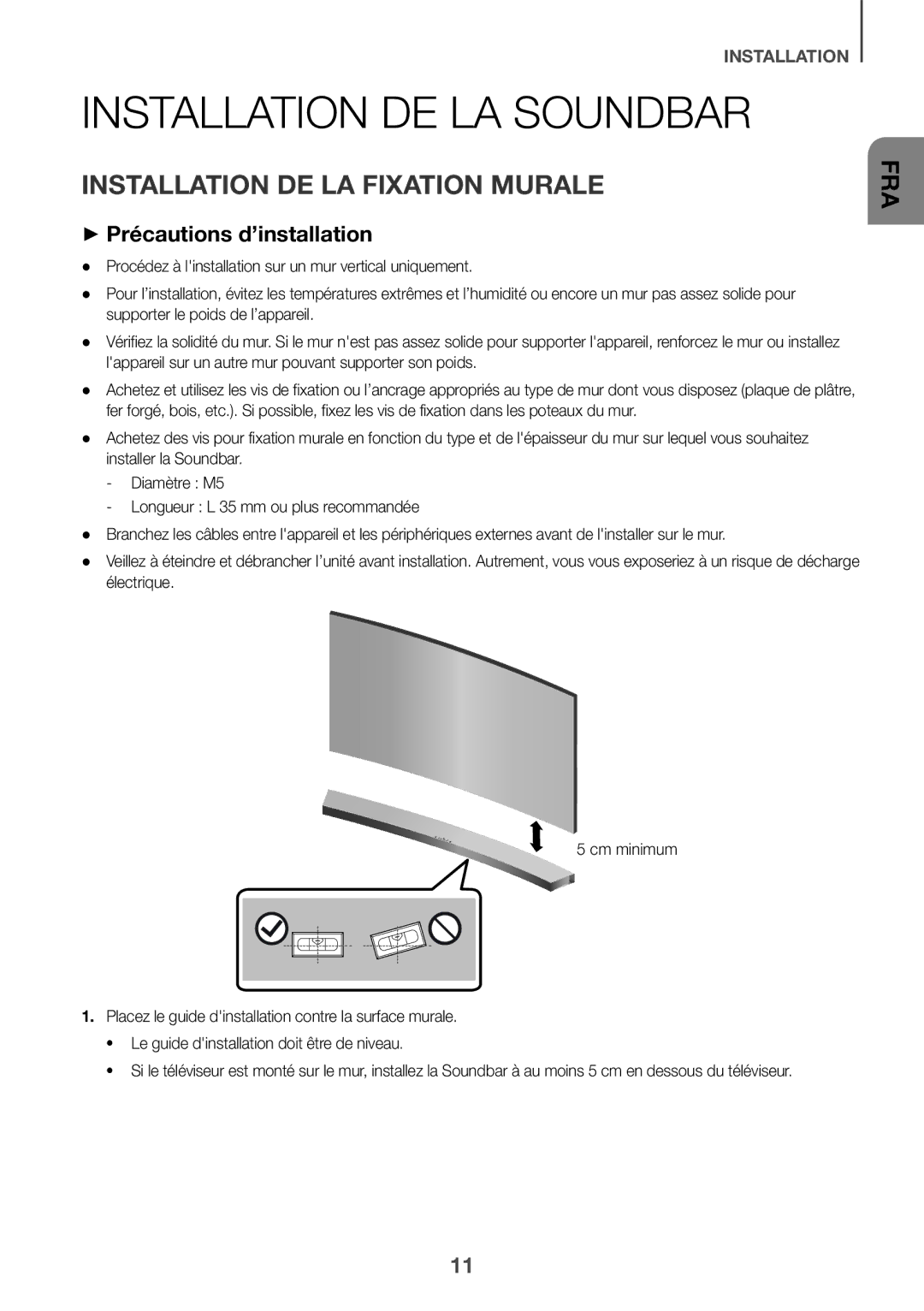 Samsung HW-J6001R/UM, HW-J6001R/SQ manual Installation DE LA Soundbar 