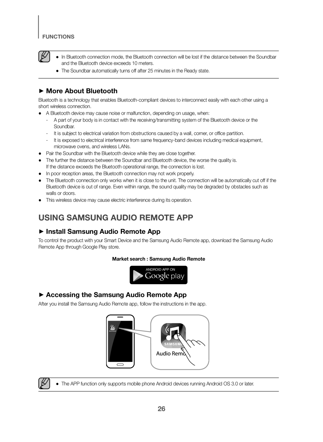 Samsung HW-J6001/SQ manual Using Samsung Audio Remote APP, + More About Bluetooth, + Install Samsung Audio Remote App 