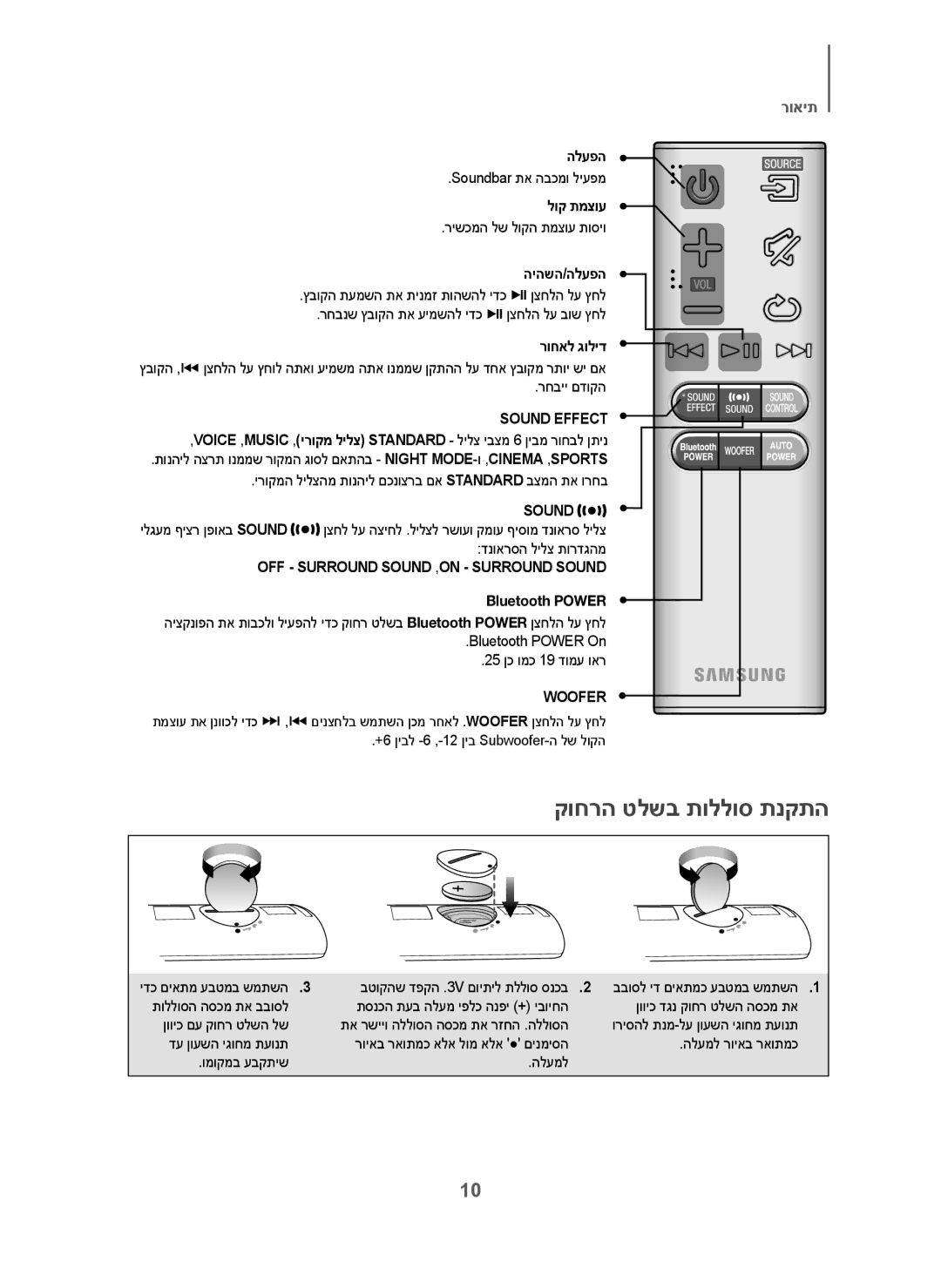 Samsung HW-J6001/SQ manual קוחרה טלשב תוללוס תנקתה, לוק תמצוע, היהשה/הלעפה, רוחאל גוליד 