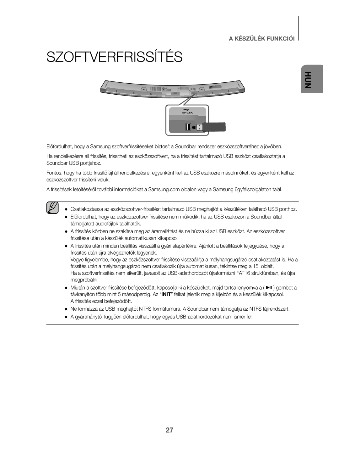 Samsung HW-J6000/EN, HW-J6001/TK, HW-J6001/EN, HW-J6001/ZF, HW-J6000/ZF manual Szoftverfrissítés, Frissítés ezzel befejeződött 