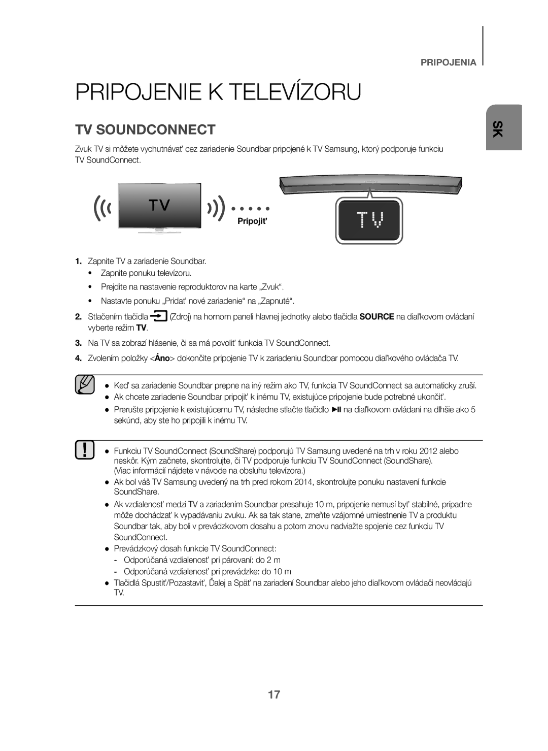 Samsung HW-J6001/XN, HW-J6001/TK, HW-J6000/EN, HW-J6001/EN, HW-J6001/ZF, HW-J6000/ZF manual Pripojenie K Televízoru, Pripojiť 