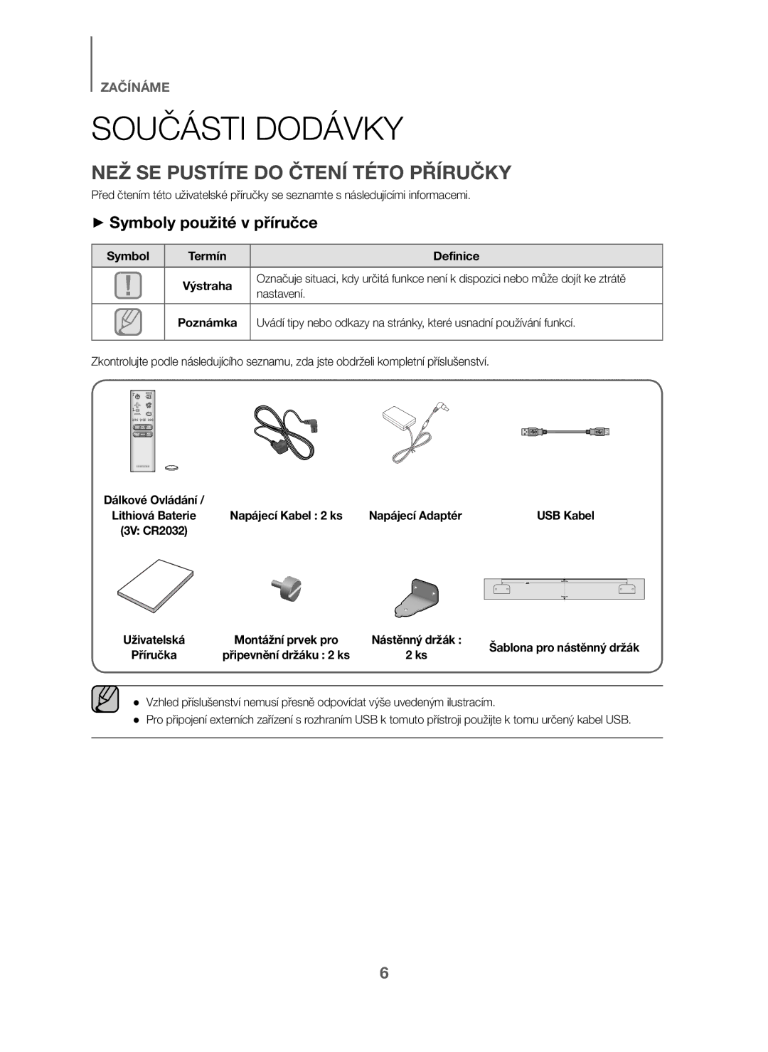 Samsung HW-J6001/TK, HW-J6000/EN NEŽ SE Pustíte do Čtení Této Příručky, + Symboly použité v příručce, Definice, Nastavení 