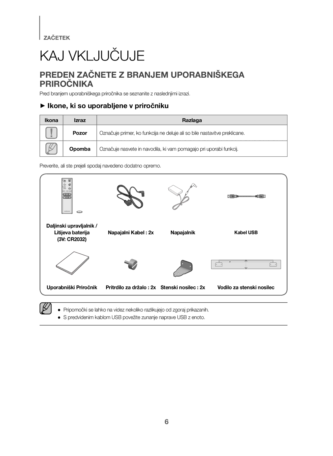 Samsung HW-J6011/XE, HW-J6001/TK, HW-J6000/EN, HW-J6001/EN KAJ Vključuje, Preden Začnete Z Branjem Uporabniškega Priročnika 