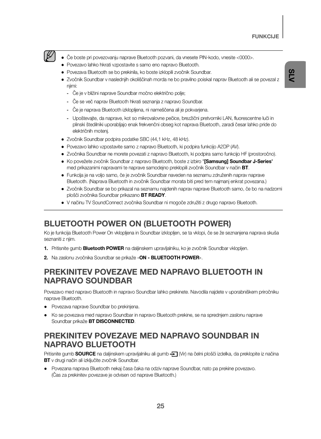 Samsung HW-J6000/EN, HW-J6001/TK, HW-J6001/EN, HW-J6001/ZF, HW-J6000/ZF, HW-J6001/XN manual Bluetooth Power on Bluetooth Power 