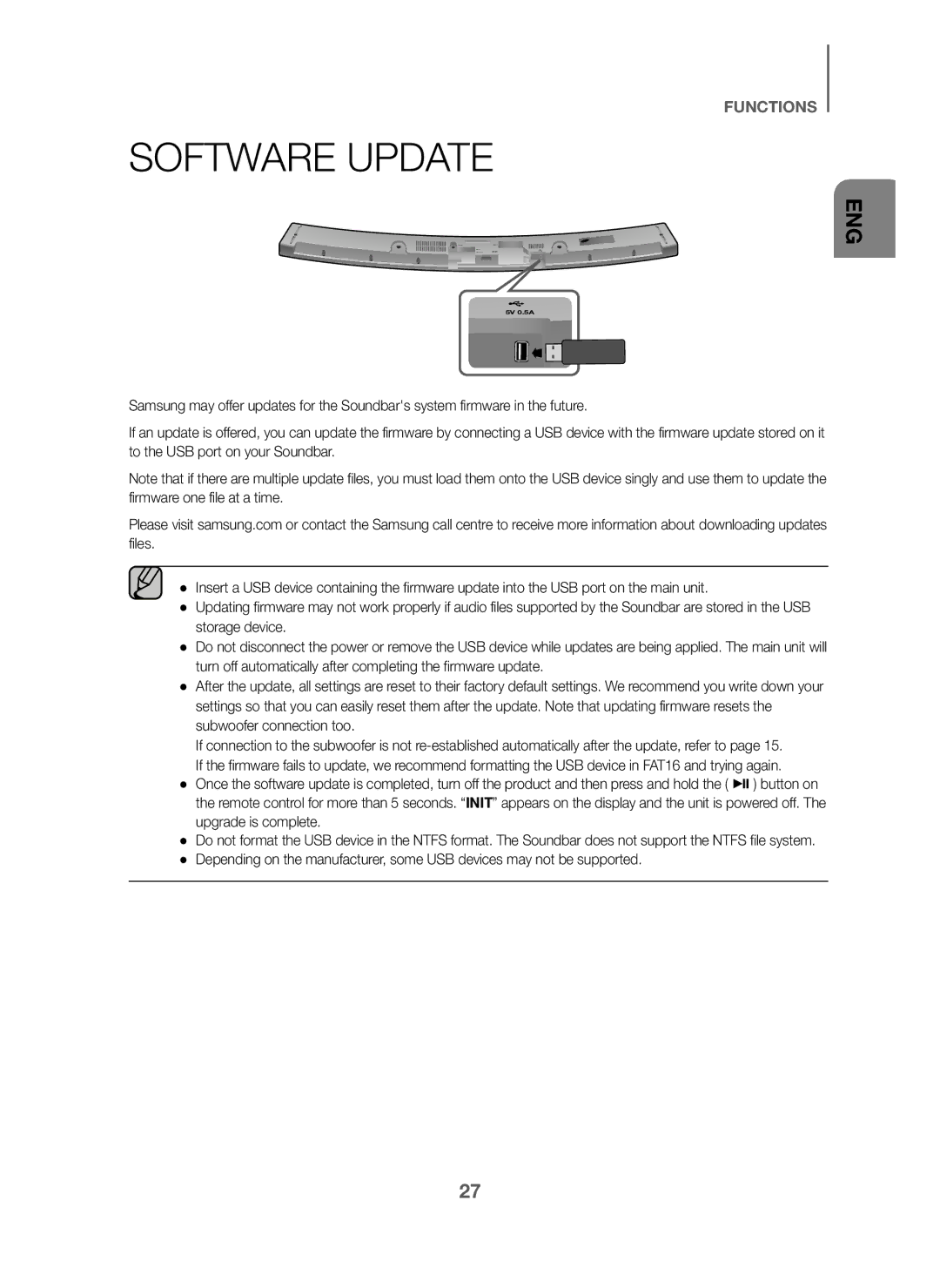 Samsung HW-J6001/ZF, HW-J6001/TK, HW-J6000/EN, HW-J6001/EN, HW-J6000/ZF, HW-J6001/XN, HW-J6011/XE, HW-J6010/XE Software Update 