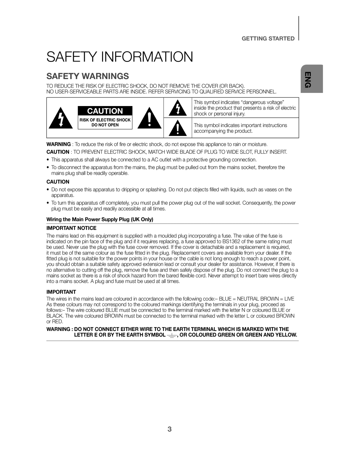 Samsung HW-J6001/ZF, HW-J6001/TK Safety Information, Safety Warnings, Shock or personal injury, Accompanying the product 