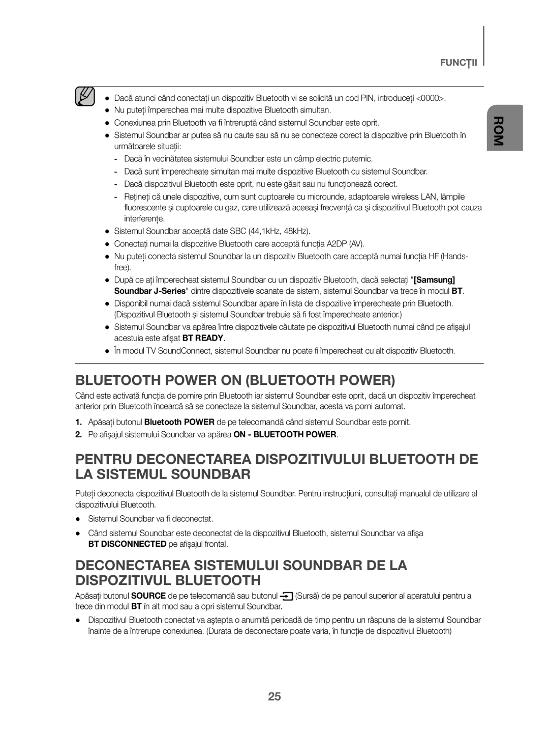 Samsung HW-J6001/XN, HW-J6001/TK, HW-J6000/EN, HW-J6001/EN, HW-J6001/ZF, HW-J6000/ZF manual Bluetooth Power on Bluetooth Power 