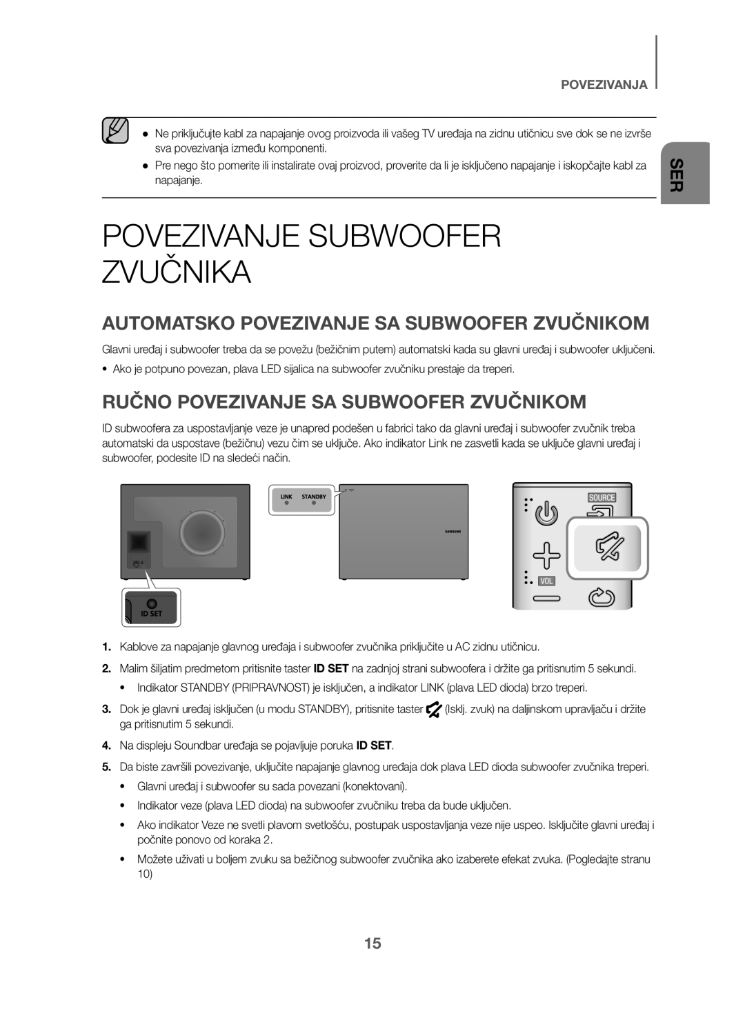 Samsung HW-J6010/XE, HW-J6001/TK, HW-J6000/EN Povezivanje Subwoofer Zvučnika, Automatsko Povezivanje SA Subwoofer Zvučnikom 