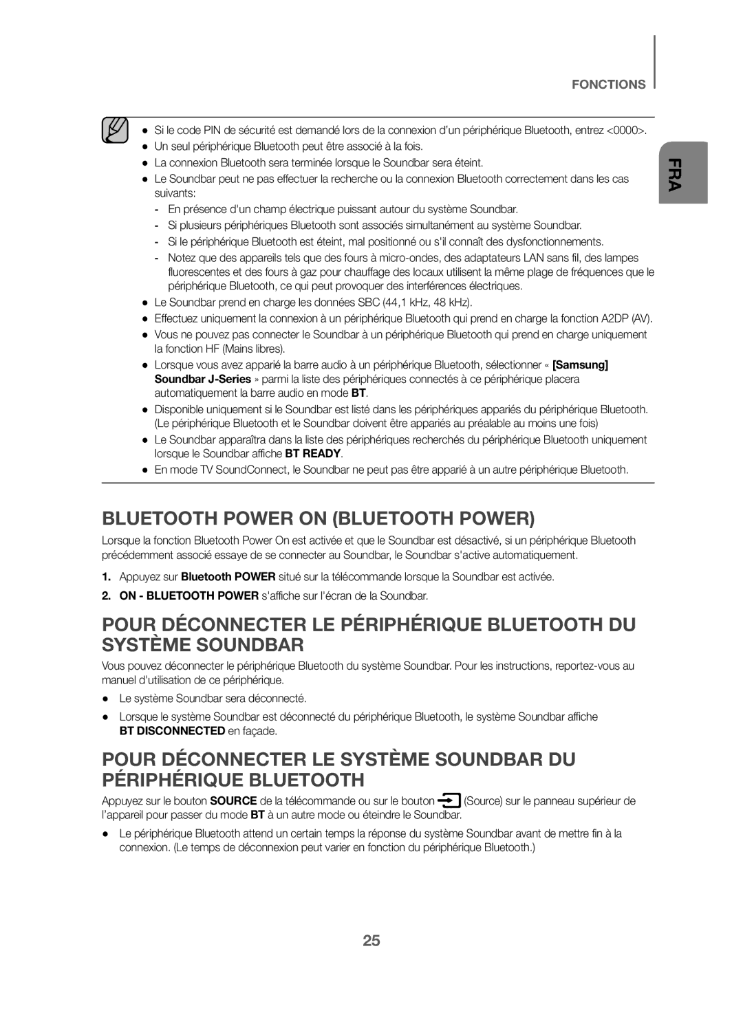 Samsung HW-J6010/XE, HW-J6001/TK, HW-J6000/EN, HW-J6001/EN manual Le Soundbar prend en charge les données SBC 44,1 kHz, 48 kHz 