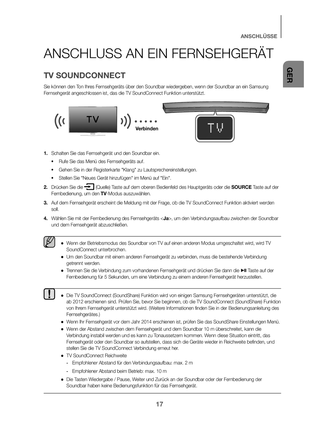 Samsung HW-J6001/XN, HW-J6001/TK, HW-J6000/EN, HW-J6001/EN, HW-J6001/ZF, HW-J6000/ZF Anschluss AN EIN Fernsehgerät, Verbinden 