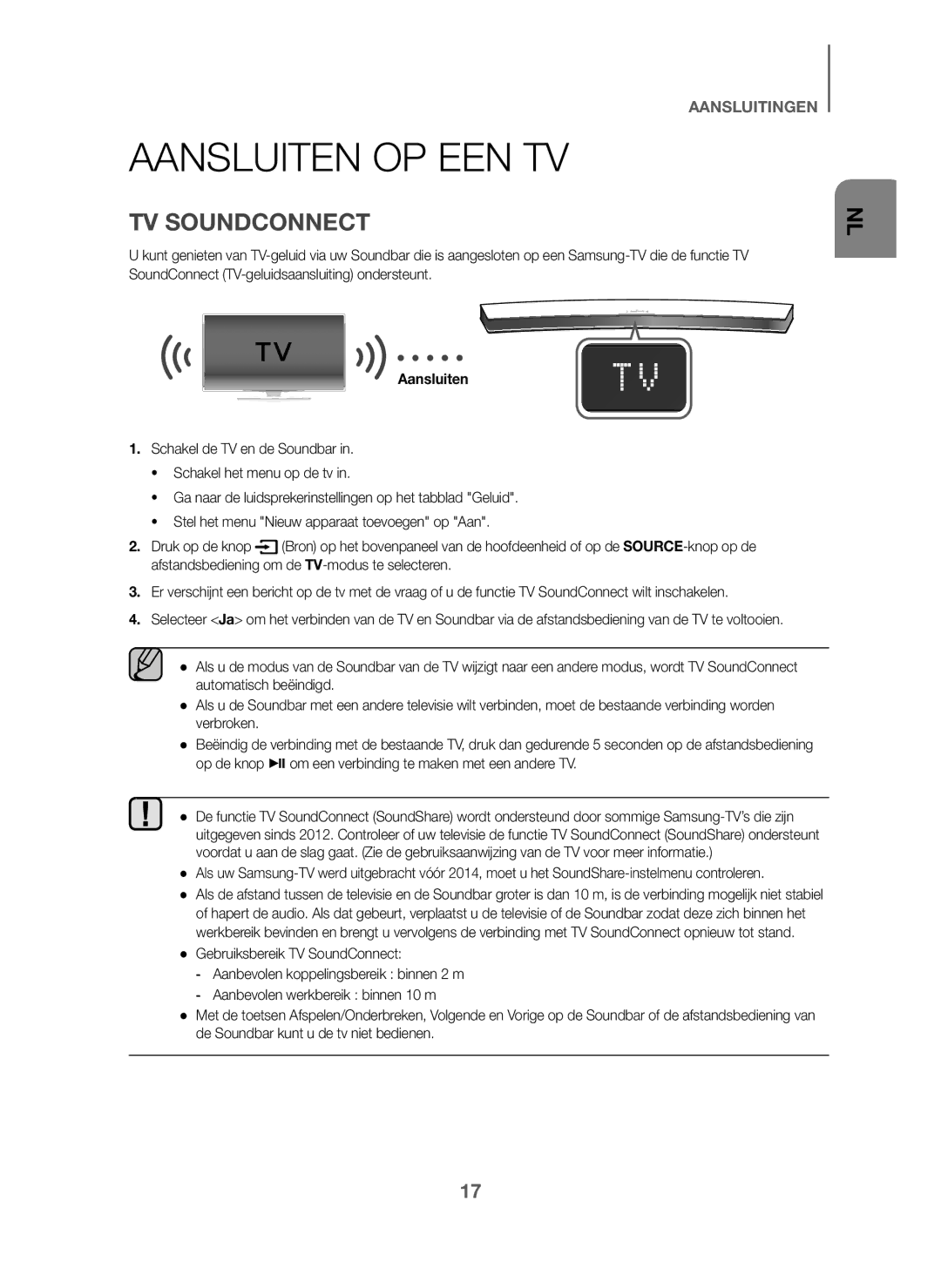 Samsung HW-J6001/XN, HW-J6001/TK, HW-J6000/EN, HW-J6001/EN, HW-J6001/ZF, HW-J6000/ZF, HW-J6011/XE manual Aansluiten OP EEN TV 