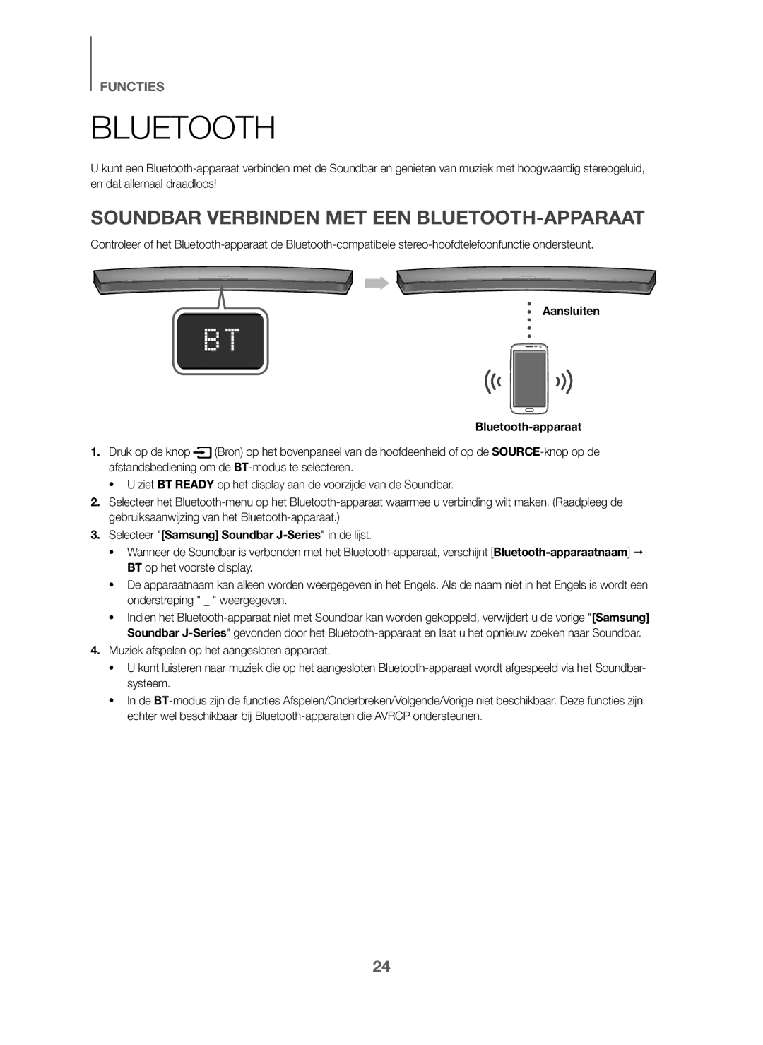 Samsung HW-J6000/ZF, HW-J6001/TK, HW-J6000/EN Soundbar Verbinden MET EEN BLUETOOTH-APPARAAT, Aansluiten Bluetooth-apparaat 