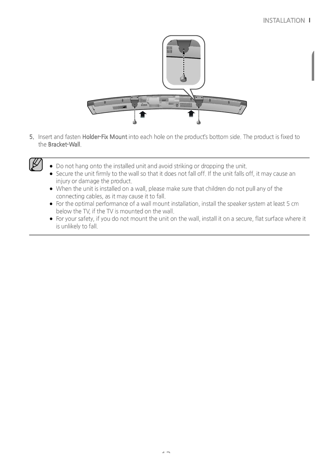 Samsung HW-J6001/XN, HW-J6001/TK, HW-J6000/EN, HW-J6001/EN, HW-J6001/ZF, HW-J6000/ZF, HW-J6011/XE, HW-J6010/XE manual Installation 