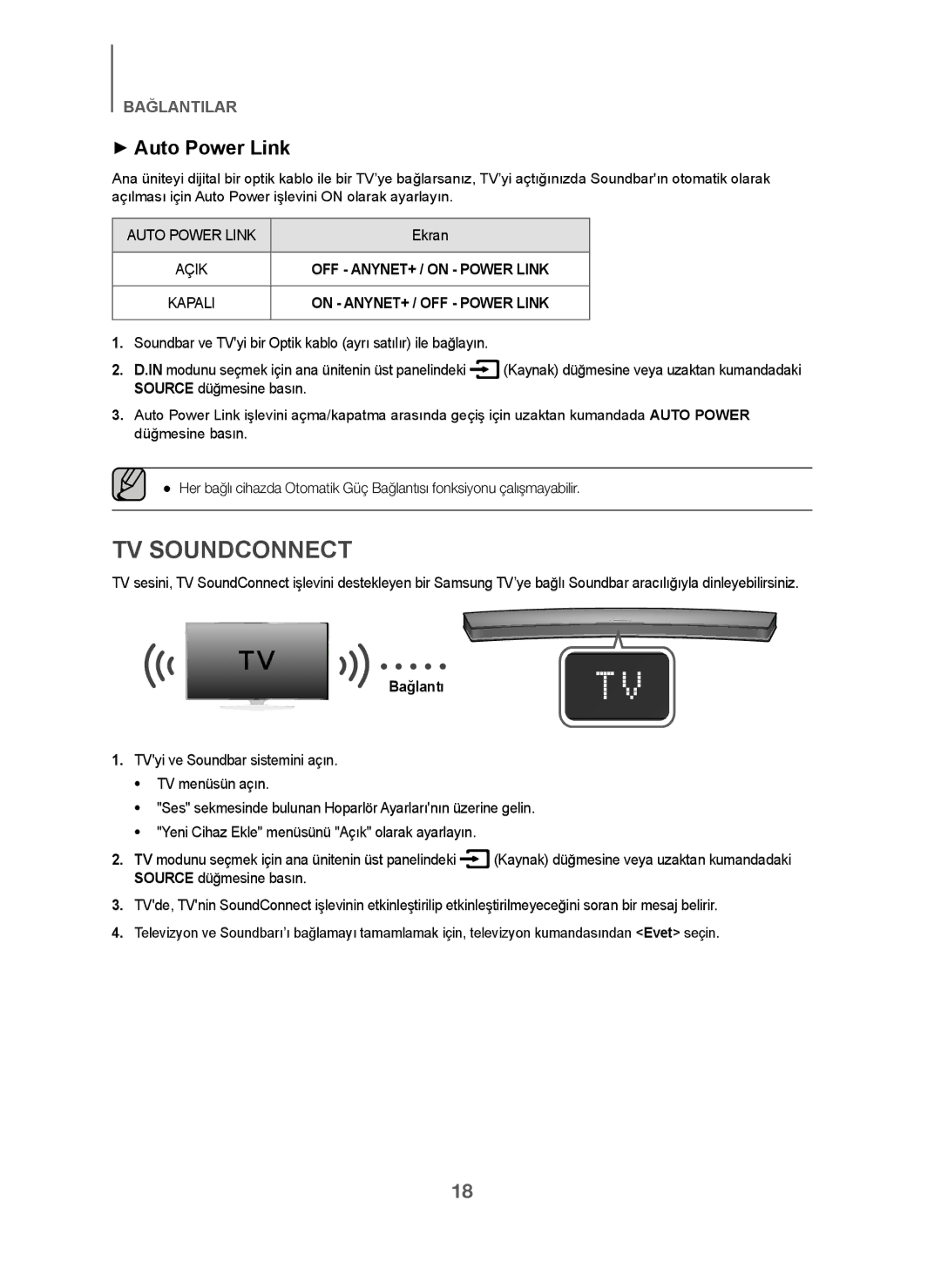 Samsung HW-J6001/ZF, HW-J6001/TK, HW-J6001/EN manual Ekran, Bağlantı 