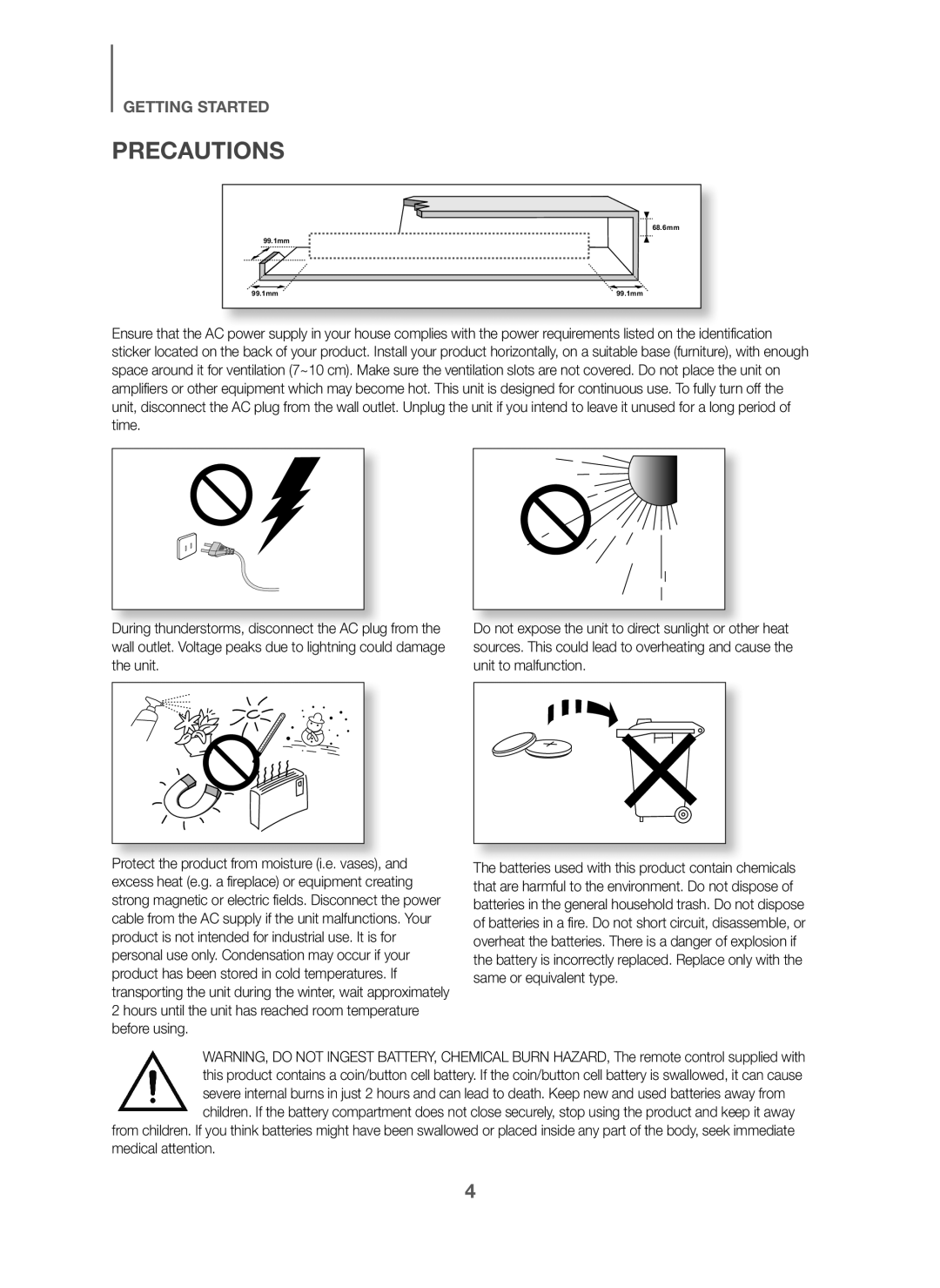 Samsung HW-J6001/XV manual Precautions 