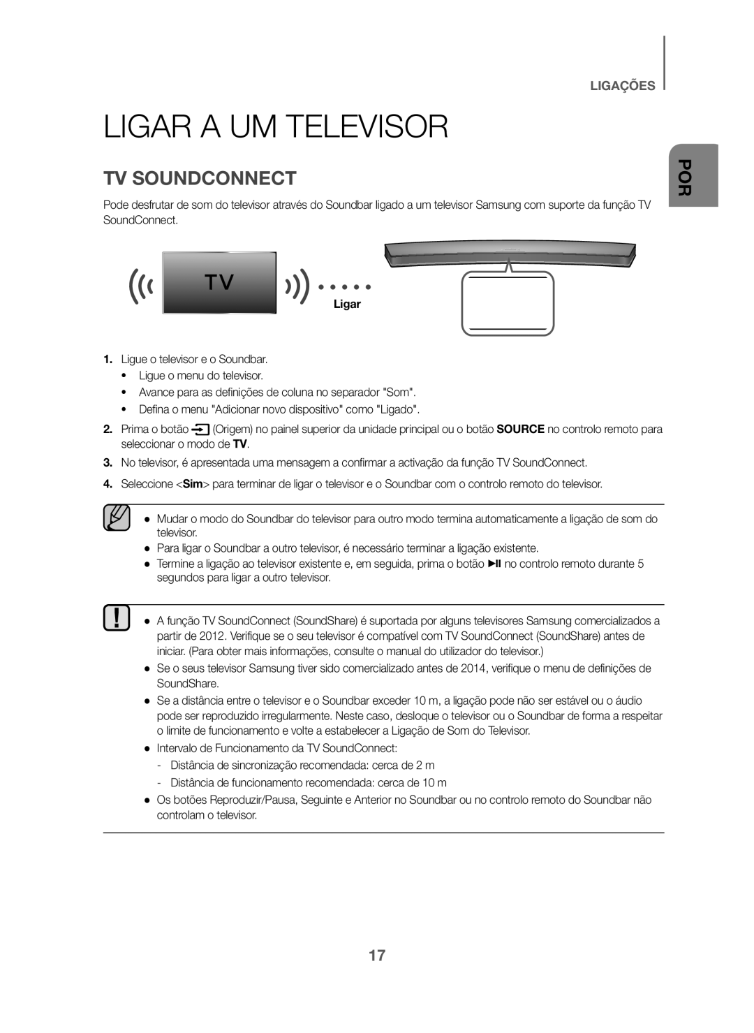 Samsung HW-J6000/ZF, HW-J6001/ZF manual Ligar a UM Televisor, TV Soundconnect 