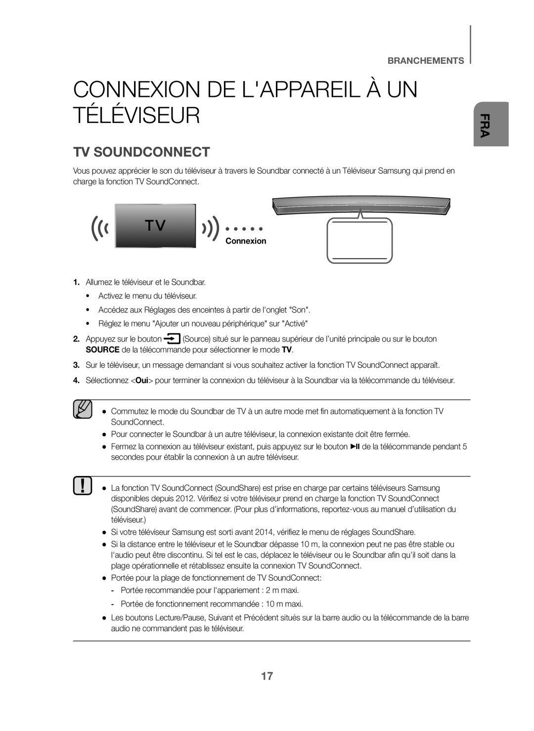 Samsung HW-J6000/ZF, HW-J6001/ZF manual Connexion DE Lappareil À UN Téléviseur, TV Soundconnect 