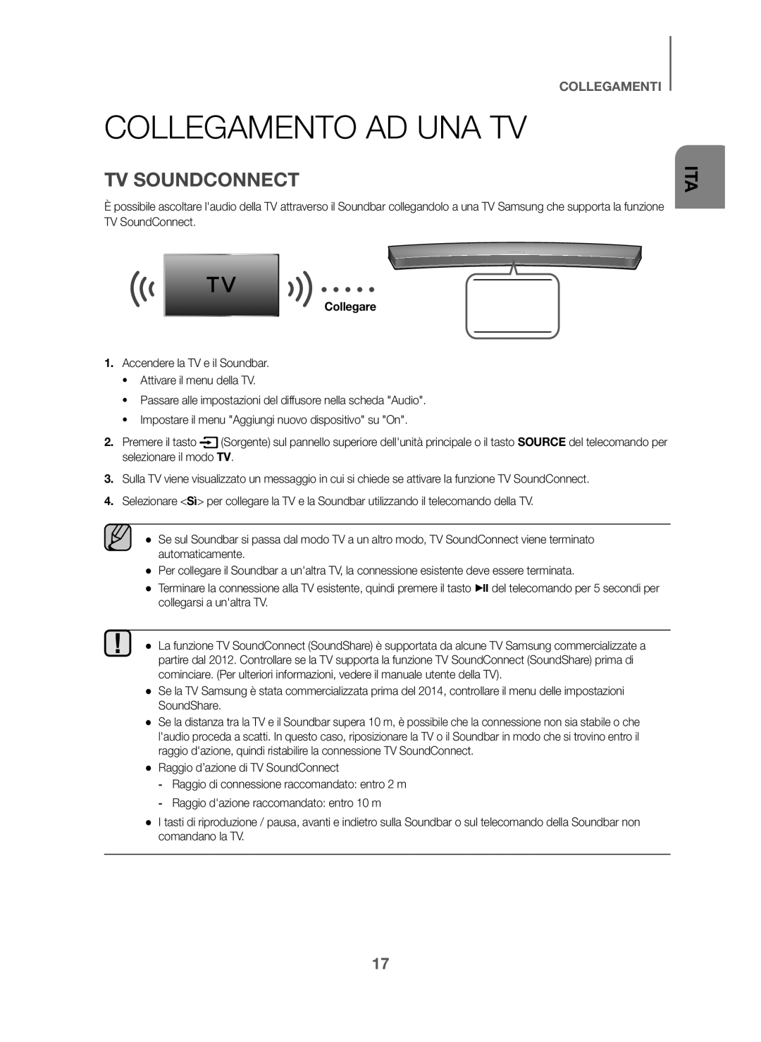 Samsung HW-J6000/ZF, HW-J6001/ZF manual Collegamento AD UNA TV, Collegare 