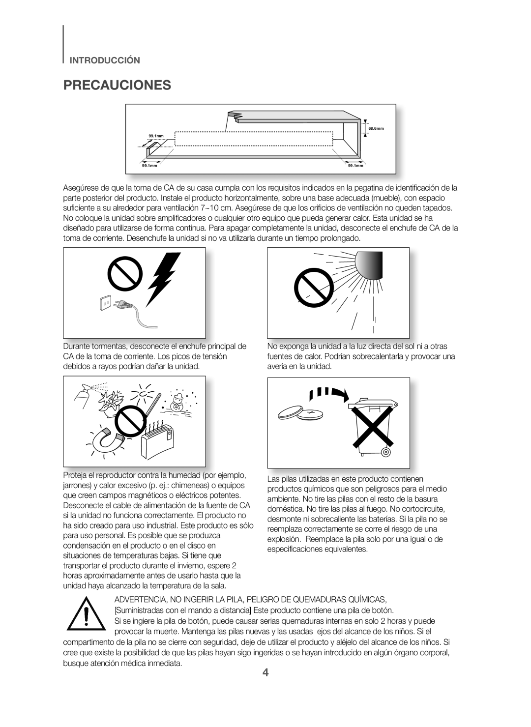 Samsung HW-J6001/ZF, HW-J6000/ZF manual Precauciones 