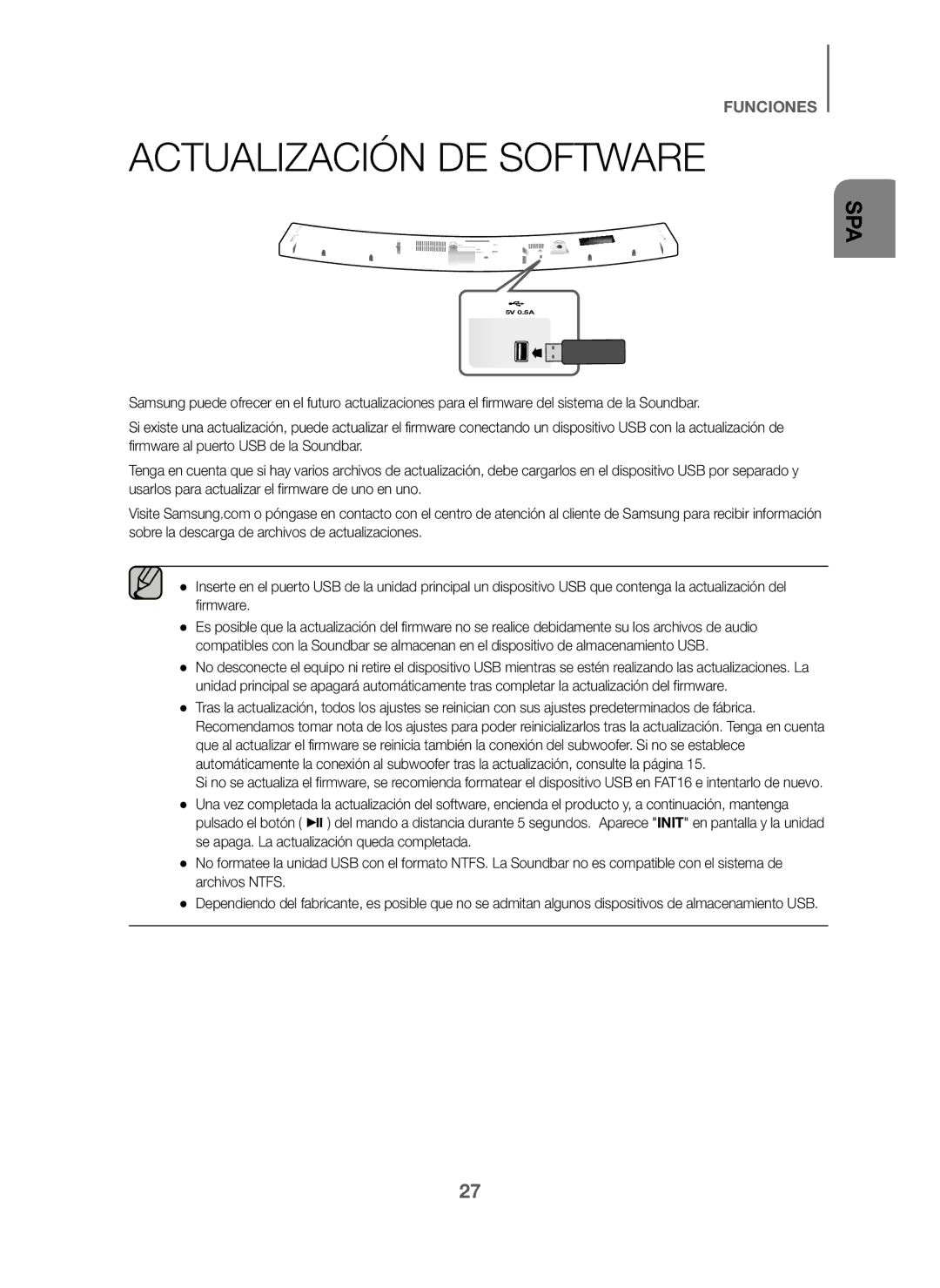 Samsung HW-J6000/ZF, HW-J6001/ZF manual Actualización DE Software 