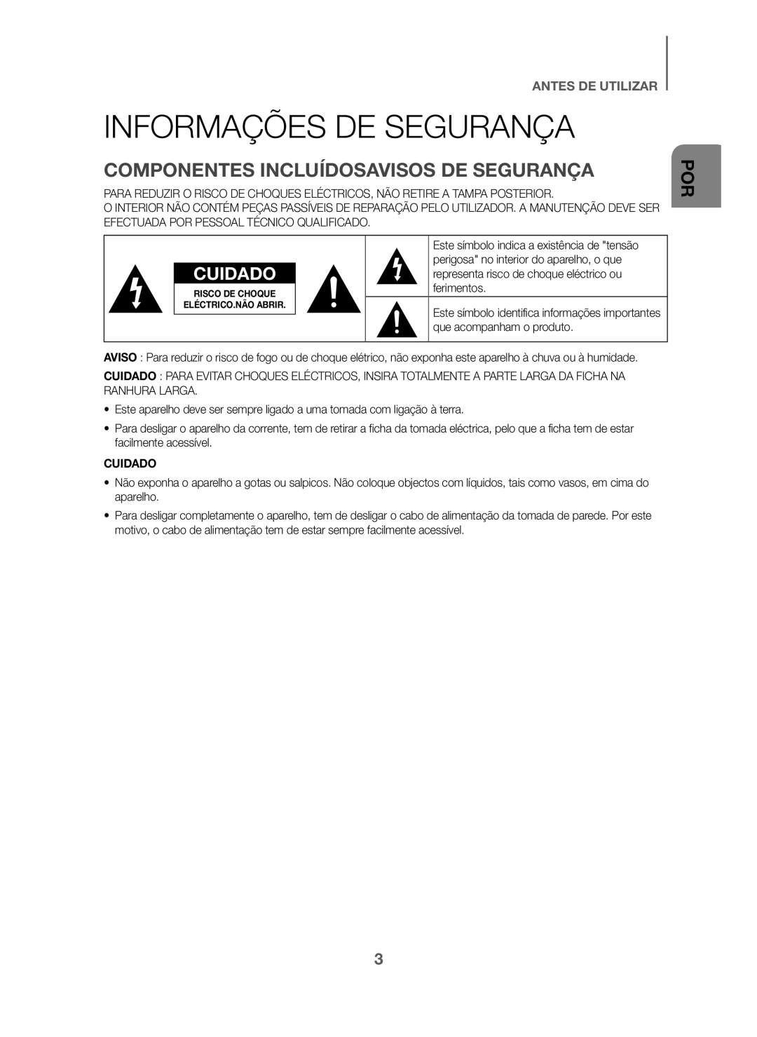 Samsung HW-J6000/ZF, HW-J6001/ZF manual Informações DE Segurança, Componentes Incluídosavisos DE Segurança 