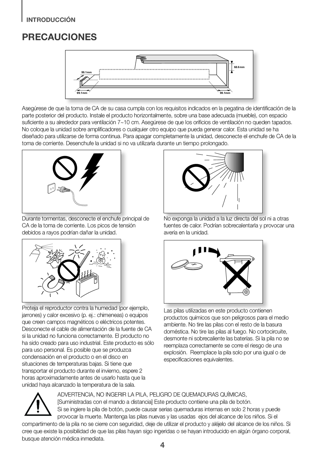 Samsung HW-J6502/ZF, HW-J6500/ZF, HW-J6501/ZF manual Precauciones, Busque atención médica inmediata 