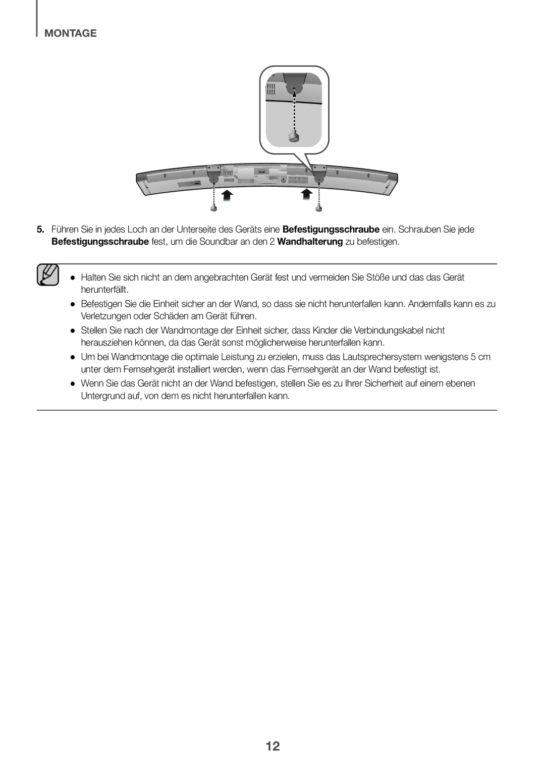 Samsung HW-J6501R/XN, HW-J6501R/EN, HW-J6500R/EN, HW-J6501R/ZF, HW-J6511R/XE, HW-J6510R/XE, HW-J6500R/XN manual Montage 