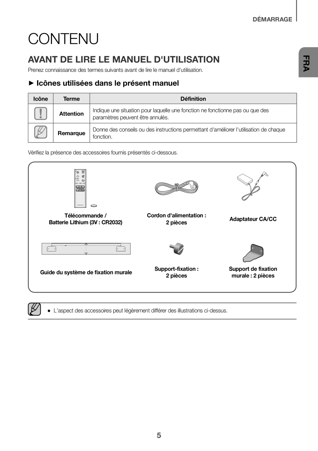 Samsung HW-J6501R/ZF manual Contenu, Avant DE Lire LE Manuel Dutilisation, ++Icônes utilisées dans le présent manuel 