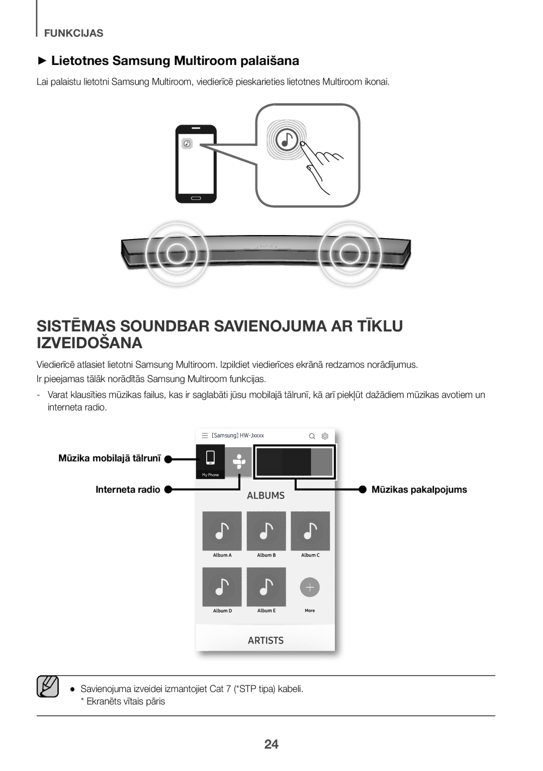 Samsung HW-J6510R/XE manual Sistēmas Soundbar Savienojuma AR Tīklu Izveidošana, ++Lietotnes Samsung Multiroom palaišana 