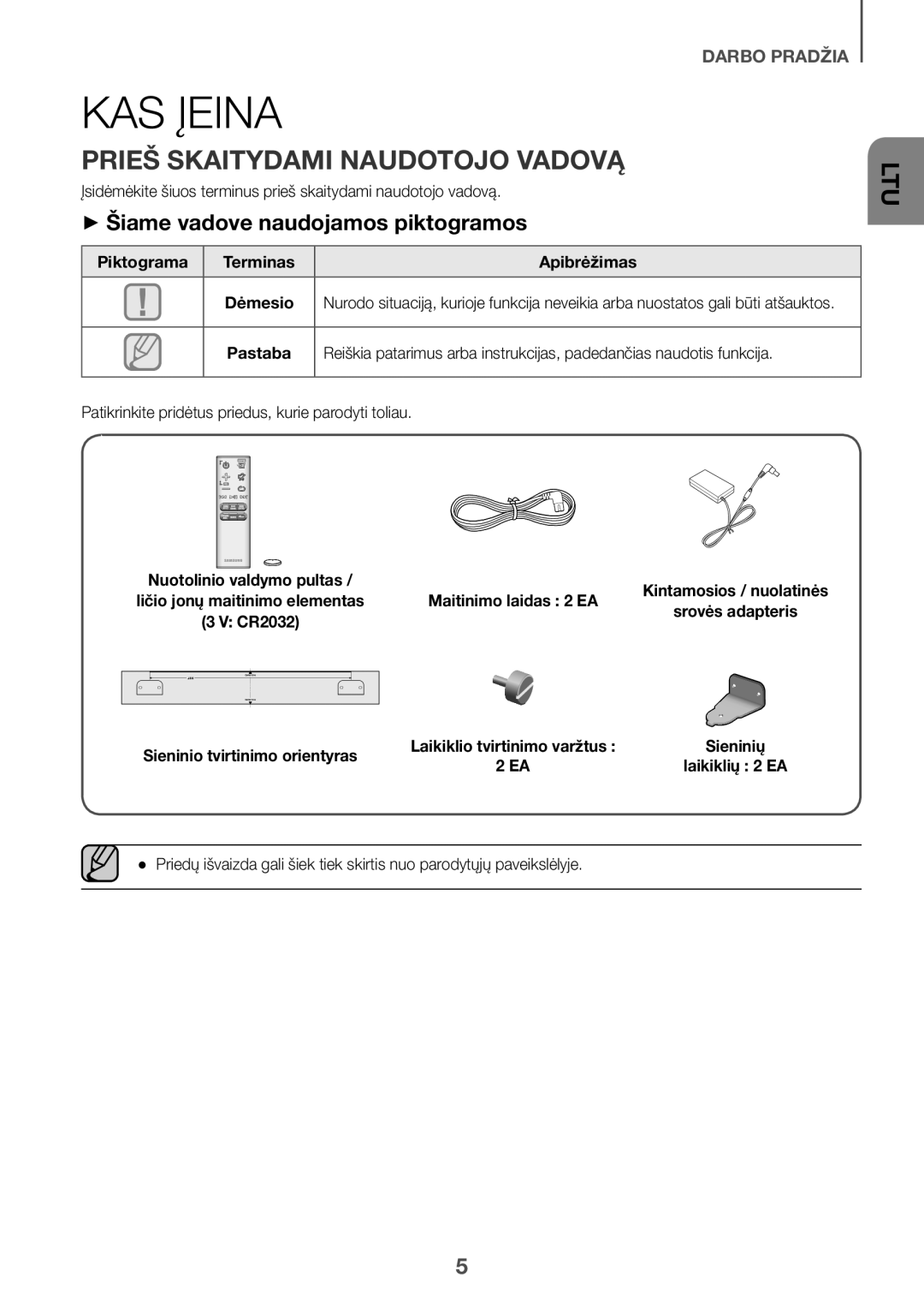 Samsung HW-J6501R/XN, HW-J6501R/EN KAS Įeina, Prieš Skaitydami Naudotojo Vadovą, ++Šiame vadove naudojamos piktogramos 