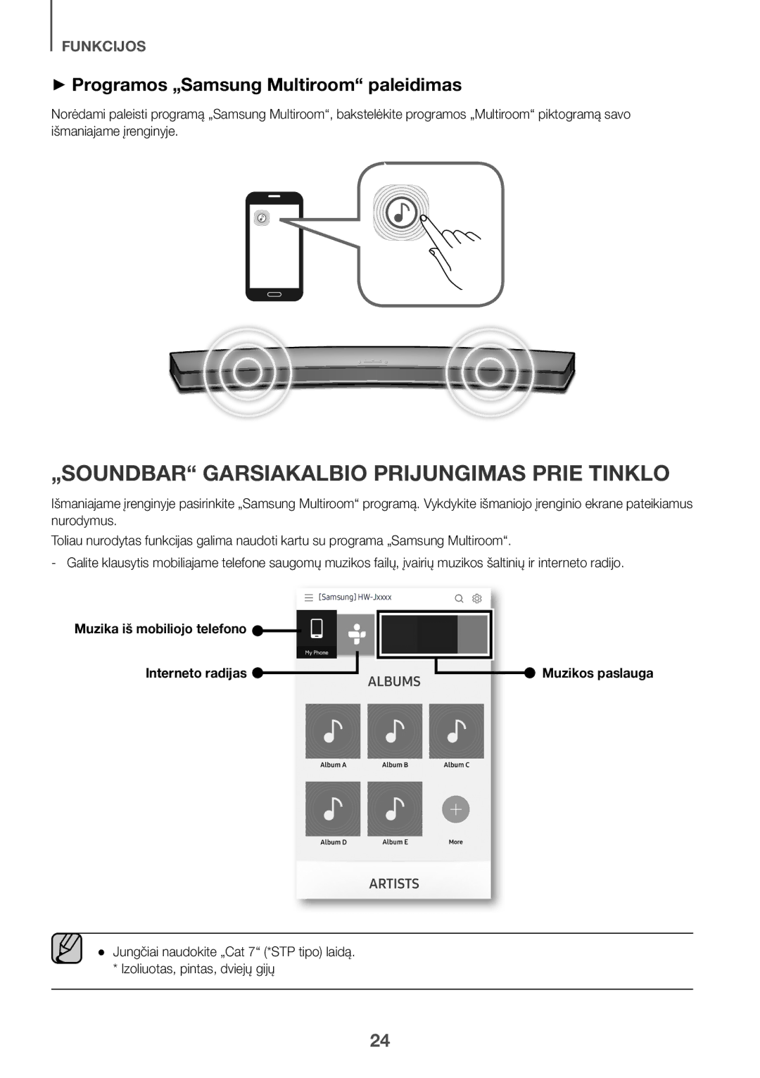 Samsung HW-J6500R/EN manual „SOUNDBAR Garsiakalbio Prijungimas Prie Tinklo, ++Programos „Samsung Multiroom paleidimas 