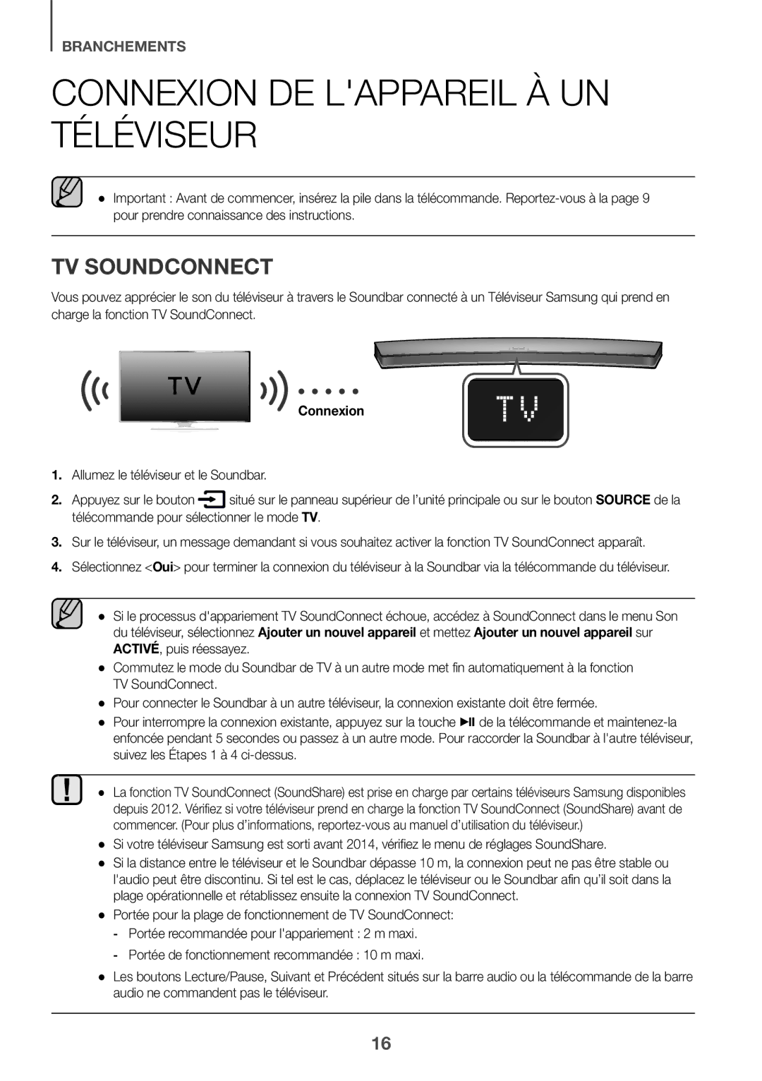 Samsung HW-J6511R/XE, HW-J6501R/EN, HW-J6500R/EN, HW-J6501R/ZF, HW-J6501R/XN manual Connexion DE Lappareil À UN Téléviseur 