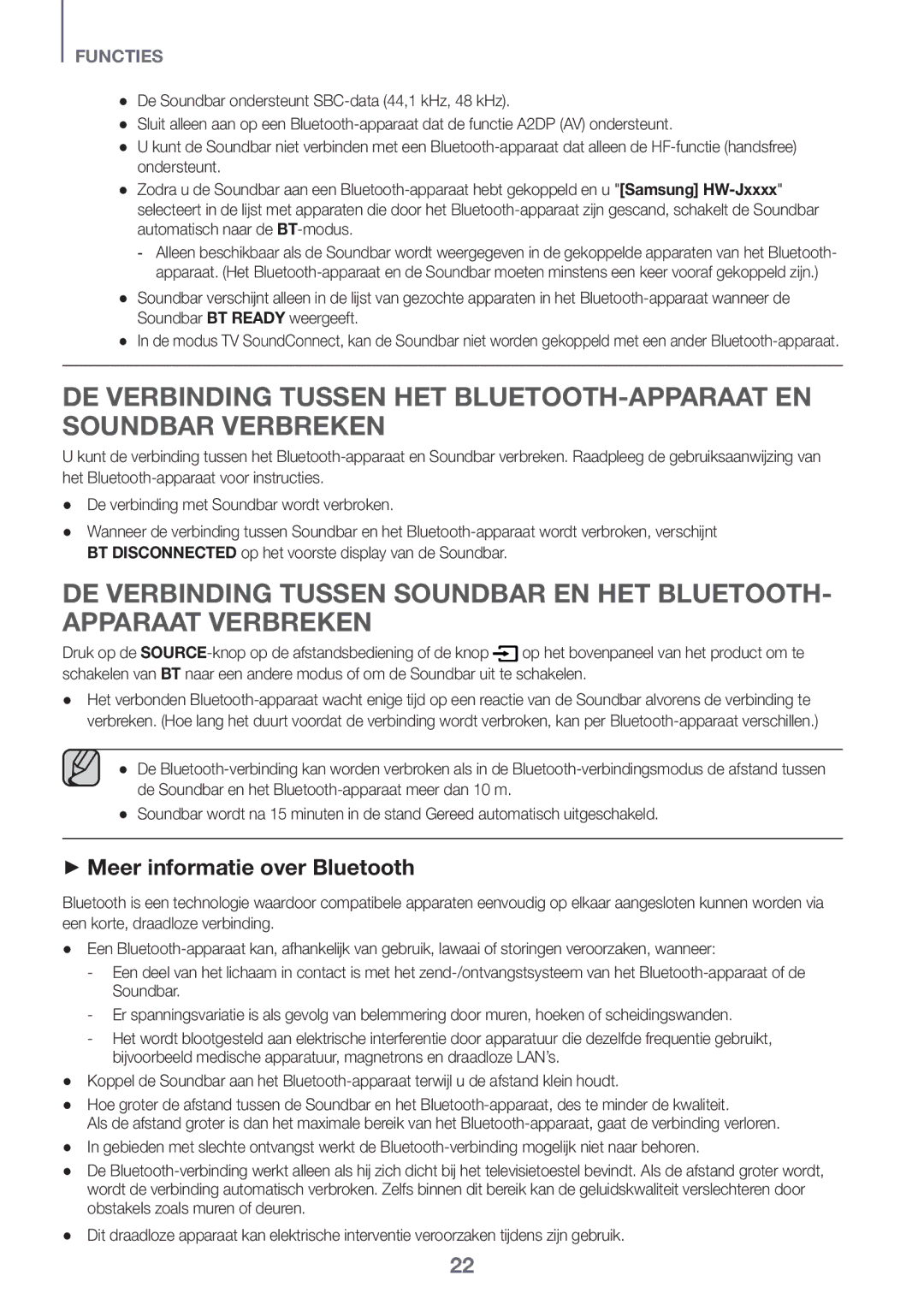 Samsung HW-J6501R/EN, HW-J6500R/EN, HW-J6501R/ZF, HW-J6501R/XN ++Meer informatie over Bluetooth, Soundbar BT Ready weergeeft 