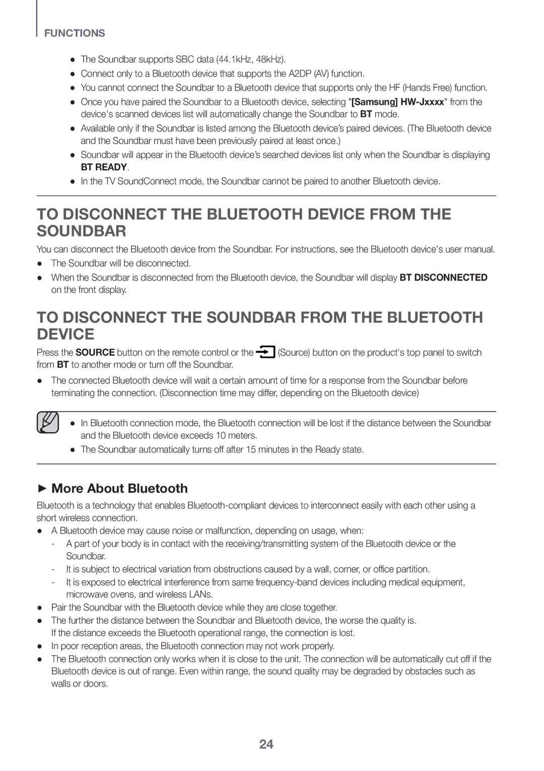 Samsung HW-J661/XE, HW-J650/EN manual To Disconnect the Bluetooth Device from the Soundbar, ++More About Bluetooth, BT Ready 